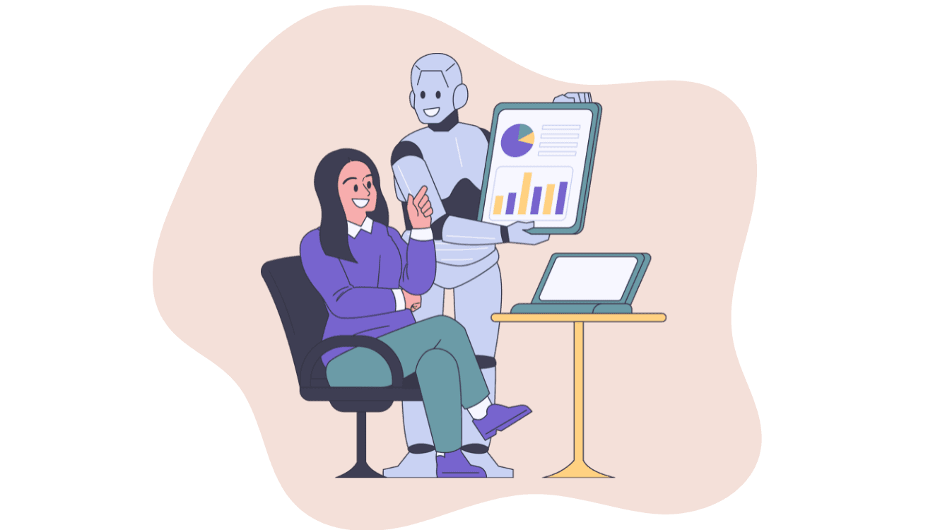 Woman analyzing AI chart